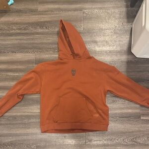 Gymreapers Orange Hoodie with Skull Design